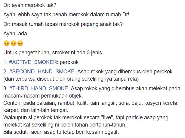 Ayah Merokok Luar Rumah Pun Tak Selamat, Anak Tetap 